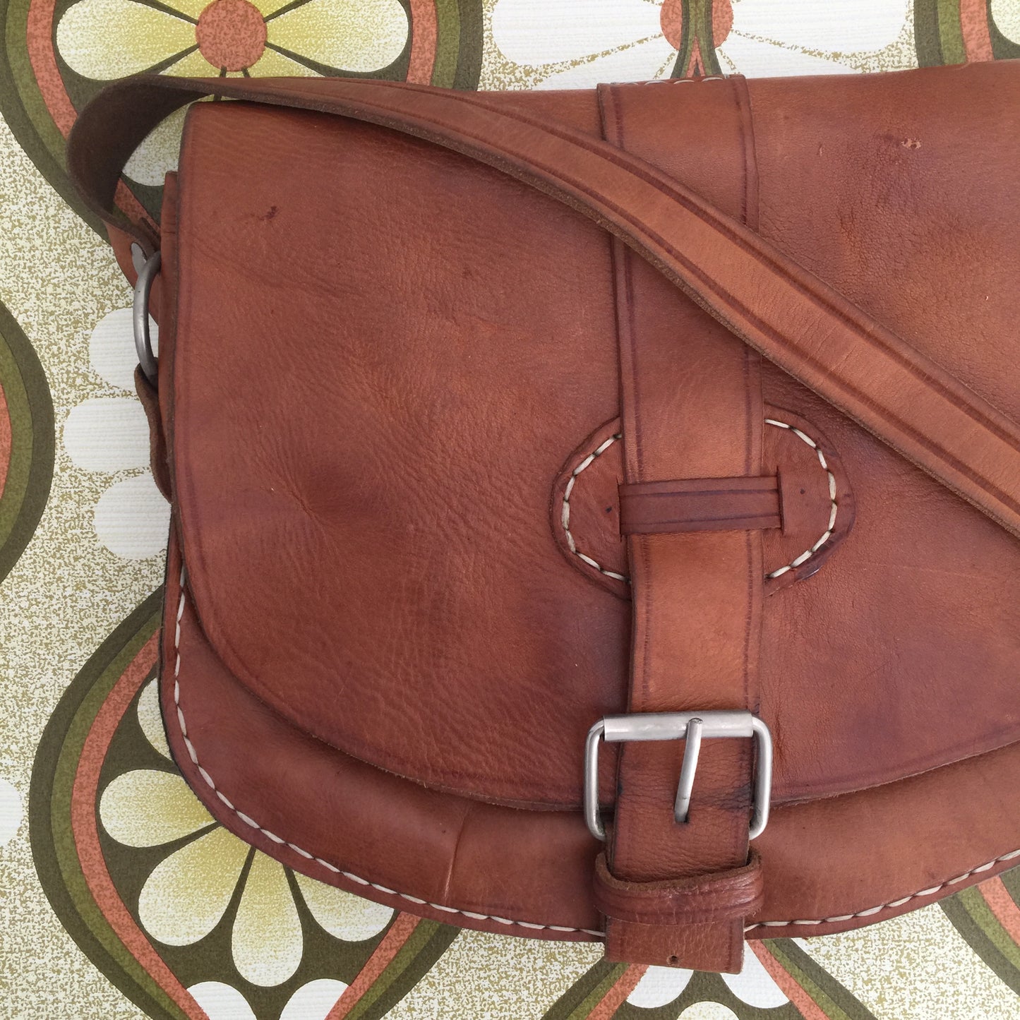 Awesome Genuine LEATHER Vintage Handbag RUSTIC Charm Boho