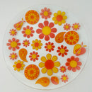 Large Glass Floral Plate Retro Decor