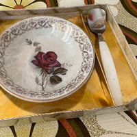 Vintage Boxed Jam & Spoon Dish ROSES