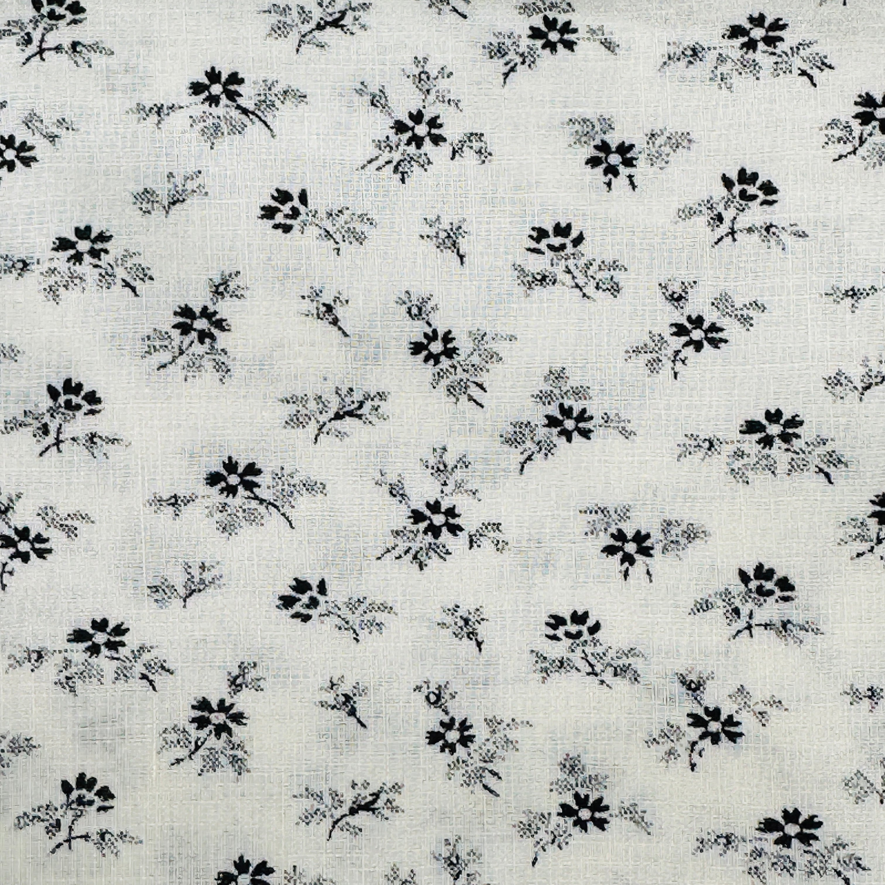 600cms VINTAGE Lightweight Black & White Cotton Fabric