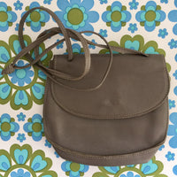 Super Cute LEATHER handbag in a Beautiful Grey