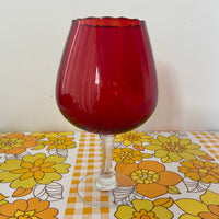 Red Vintage Balloon Glass VASE Large Retro