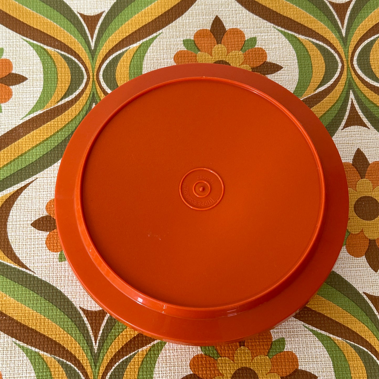 Vintage Orange Tupperware Container RETRO Kitchen Cupboard