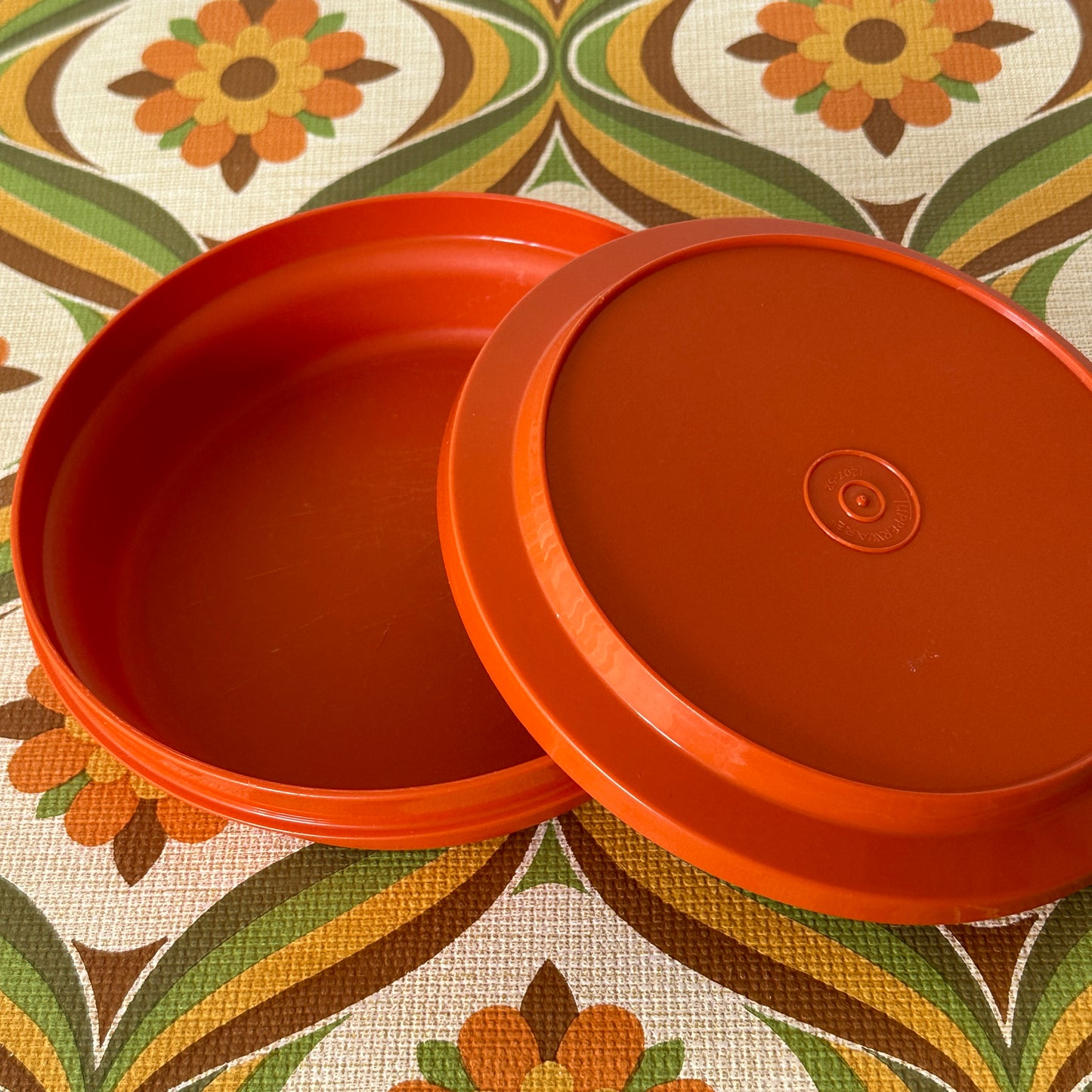 Vintage Orange Tupperware Container RETRO Kitchen Cupboard