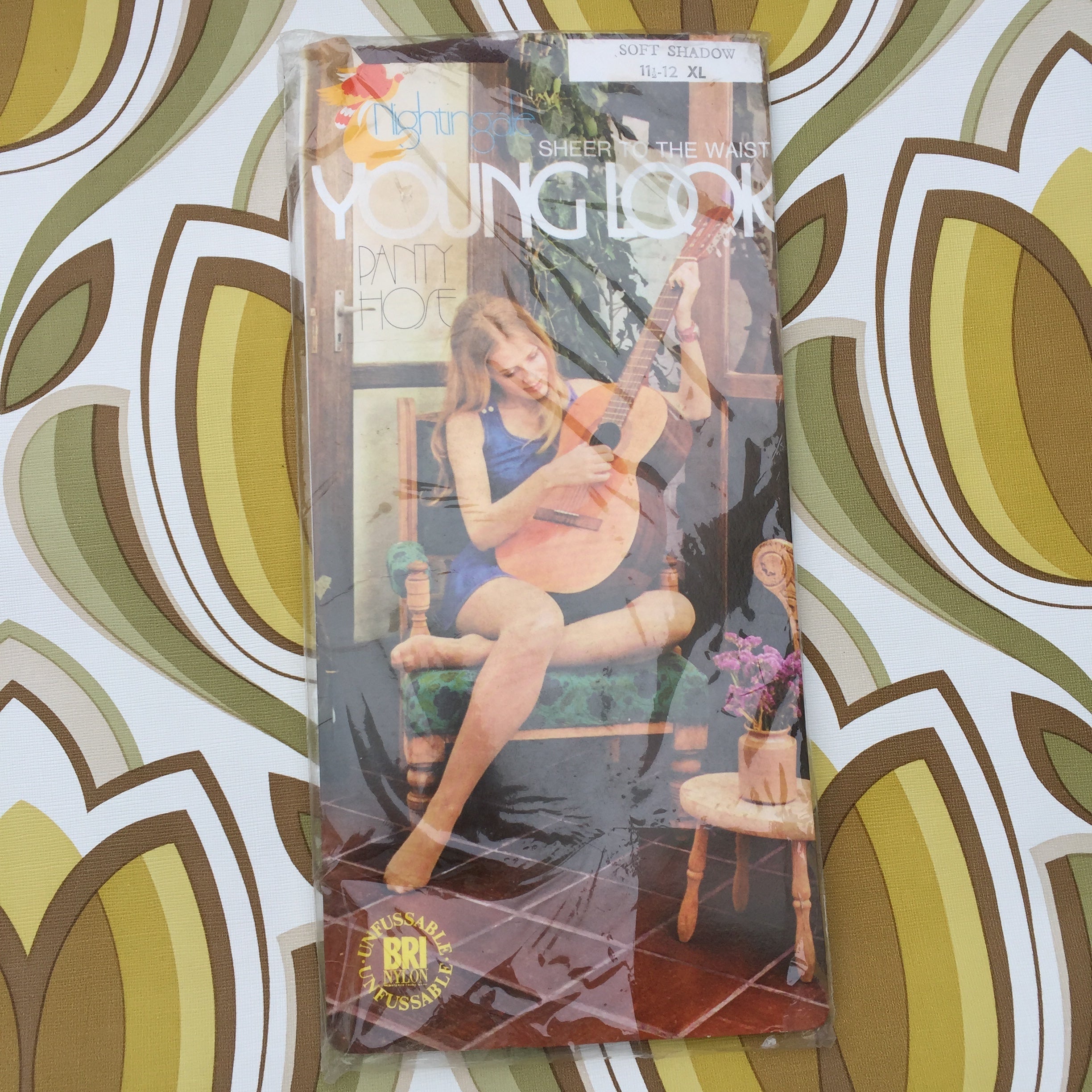 SOFT SHADOW Vintage RETRO Panty HOSE XL COOL 70's Packaging