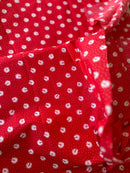 120cms Bright Red Vintage Fabric Remnant