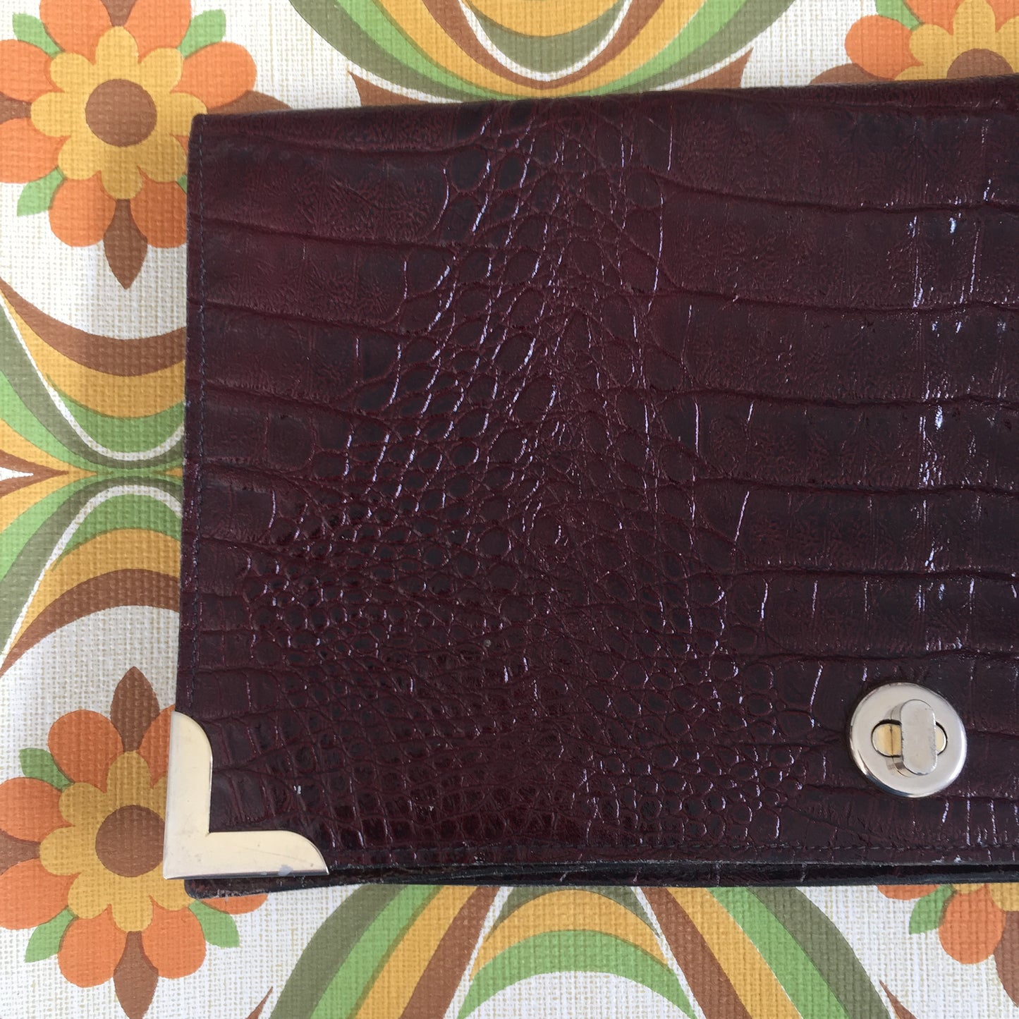 Leather Textured Clutch VINTAGE Unique Slightly Rustic Bag