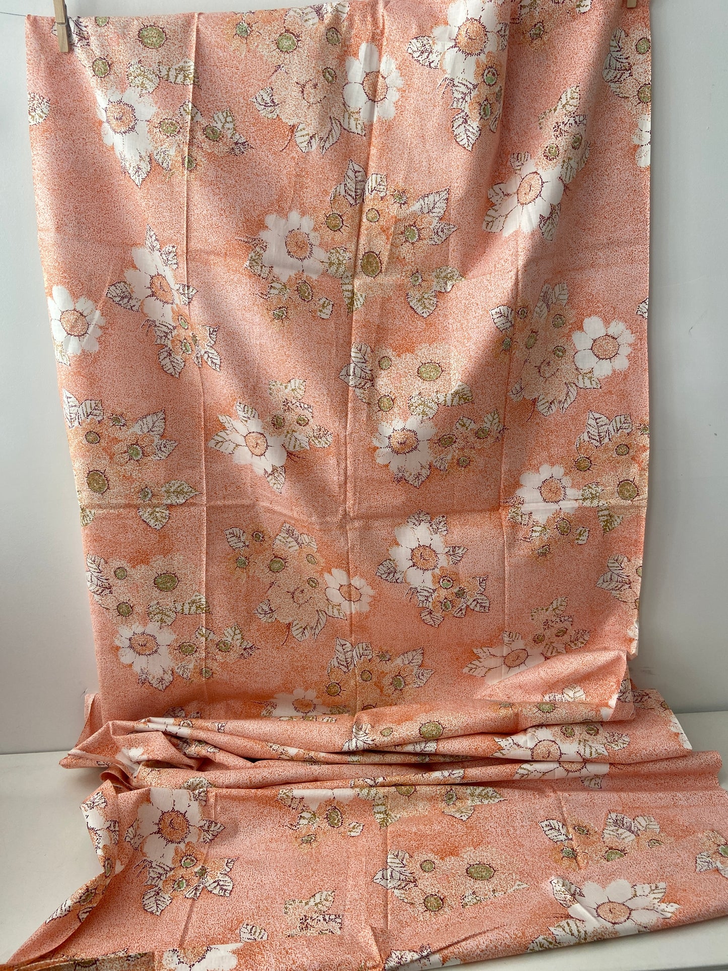 UNUSED Cotton Apricot Sheet FLORAL