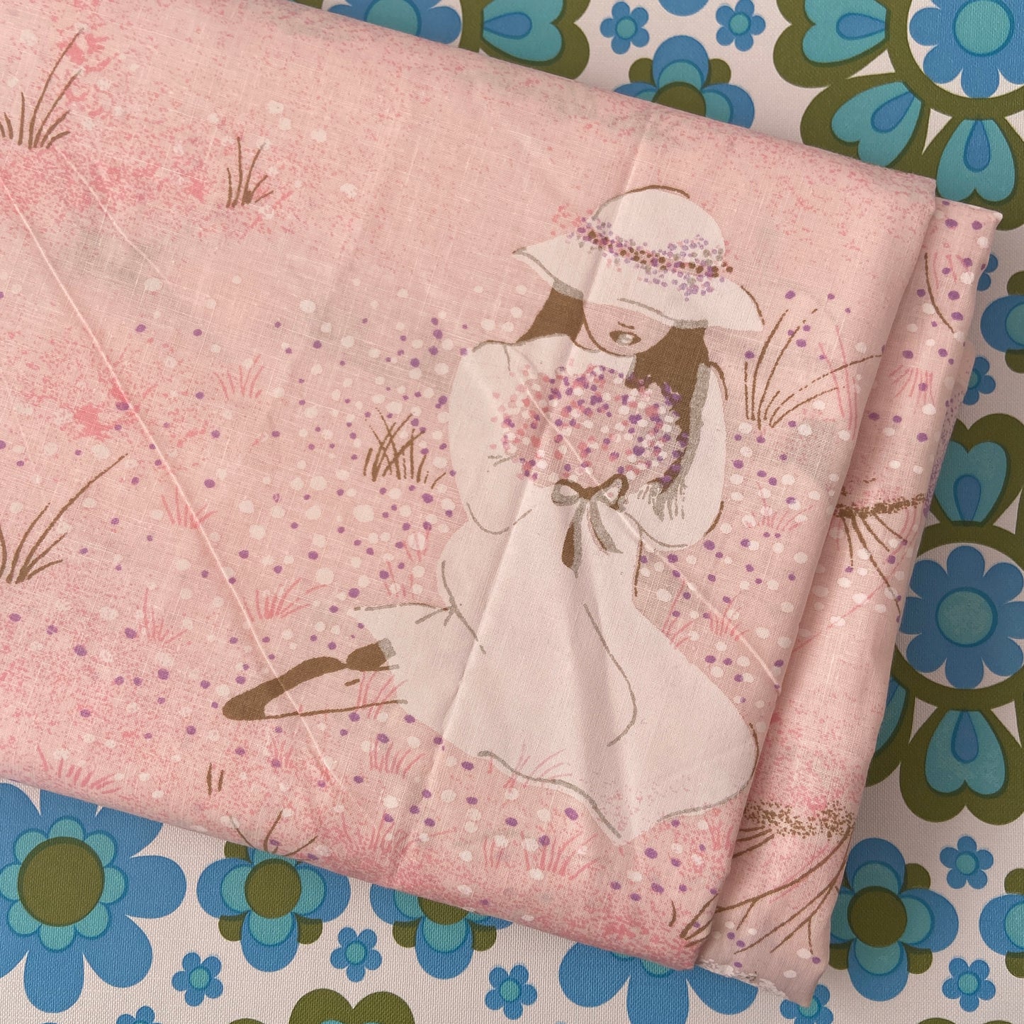 UNUSED Cotton Pinks Sheet FLORAL – Pink Peacock