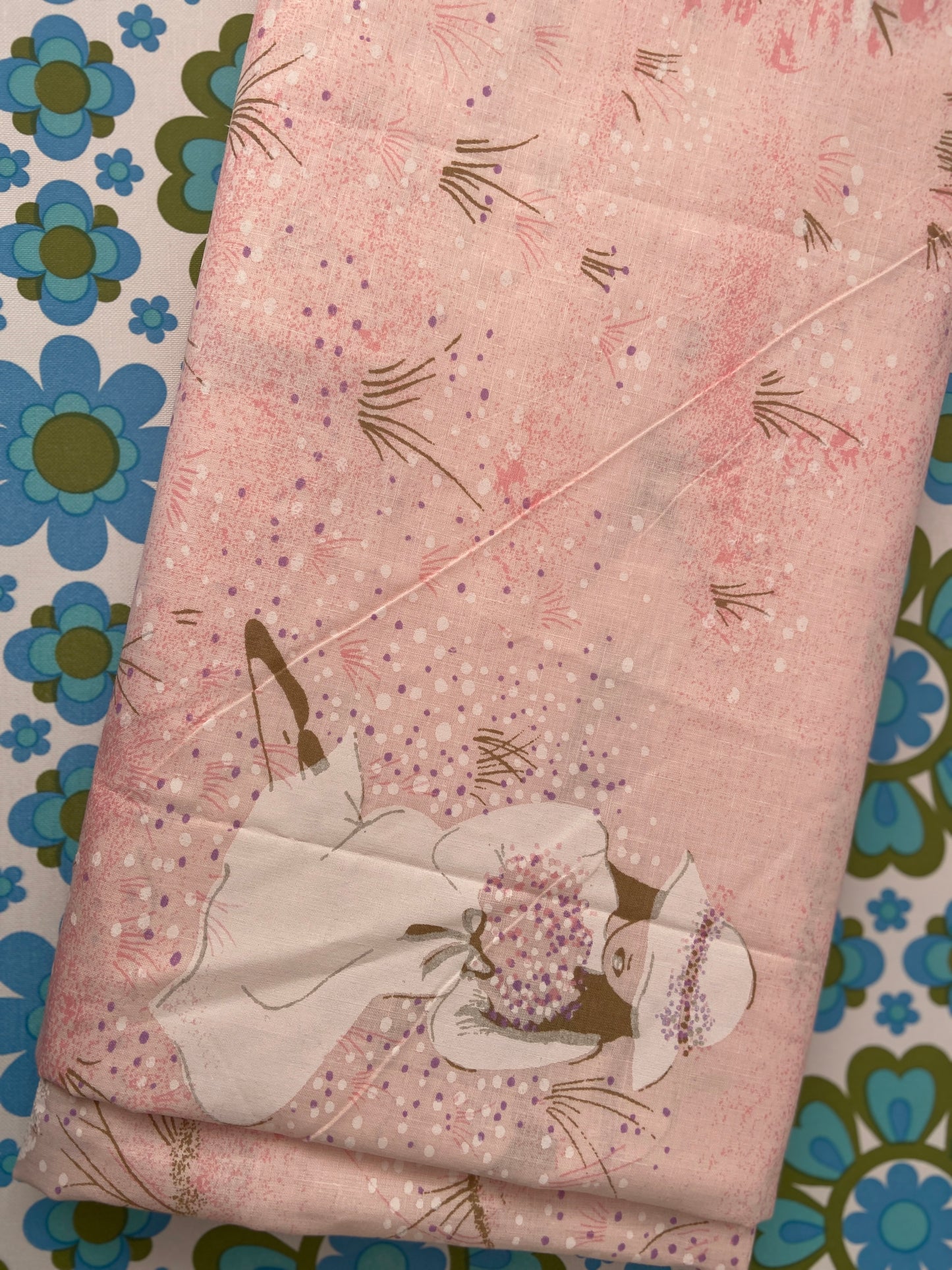 UNUSED Cotton Pinks Sheet FLORAL