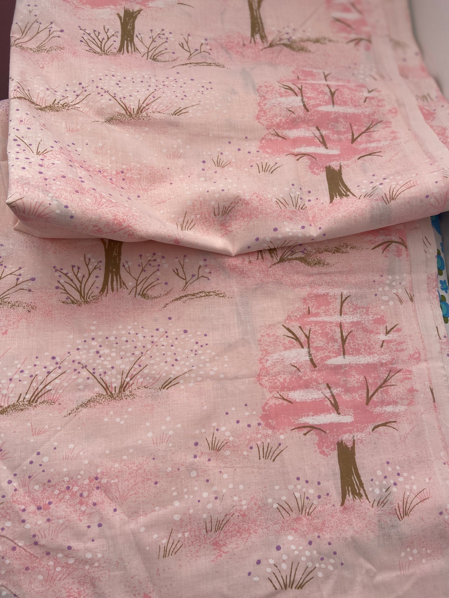 UNUSED Cotton Pinks Sheet FLORAL – Pink Peacock