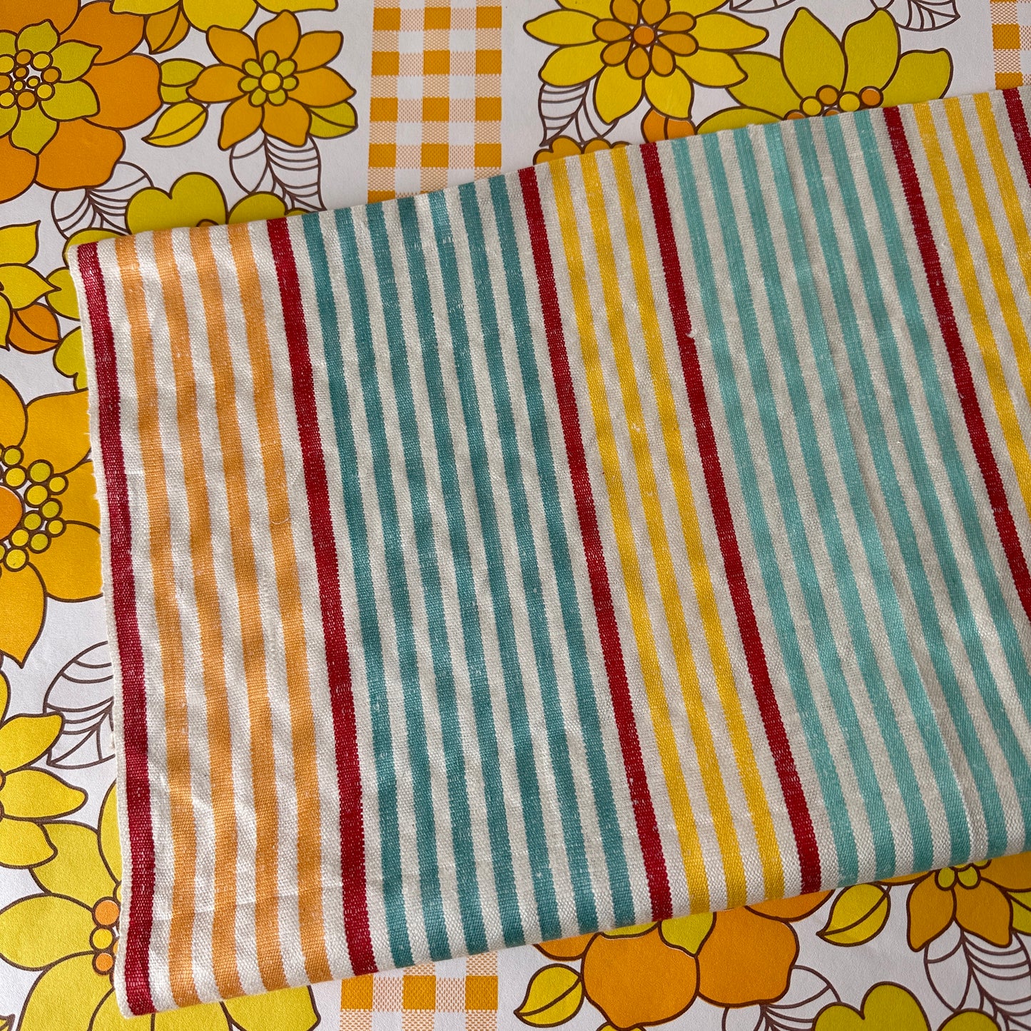 Beautiful VINTAGE Stripes Tea Towel