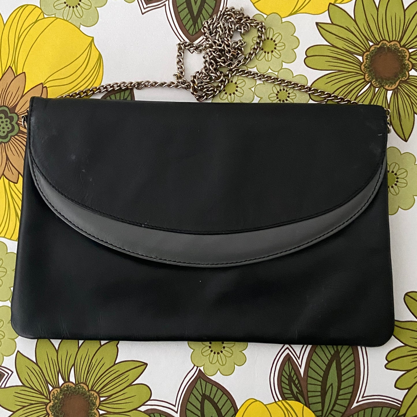 Vintage 80's Handbag Genuine LEATHER RETRO