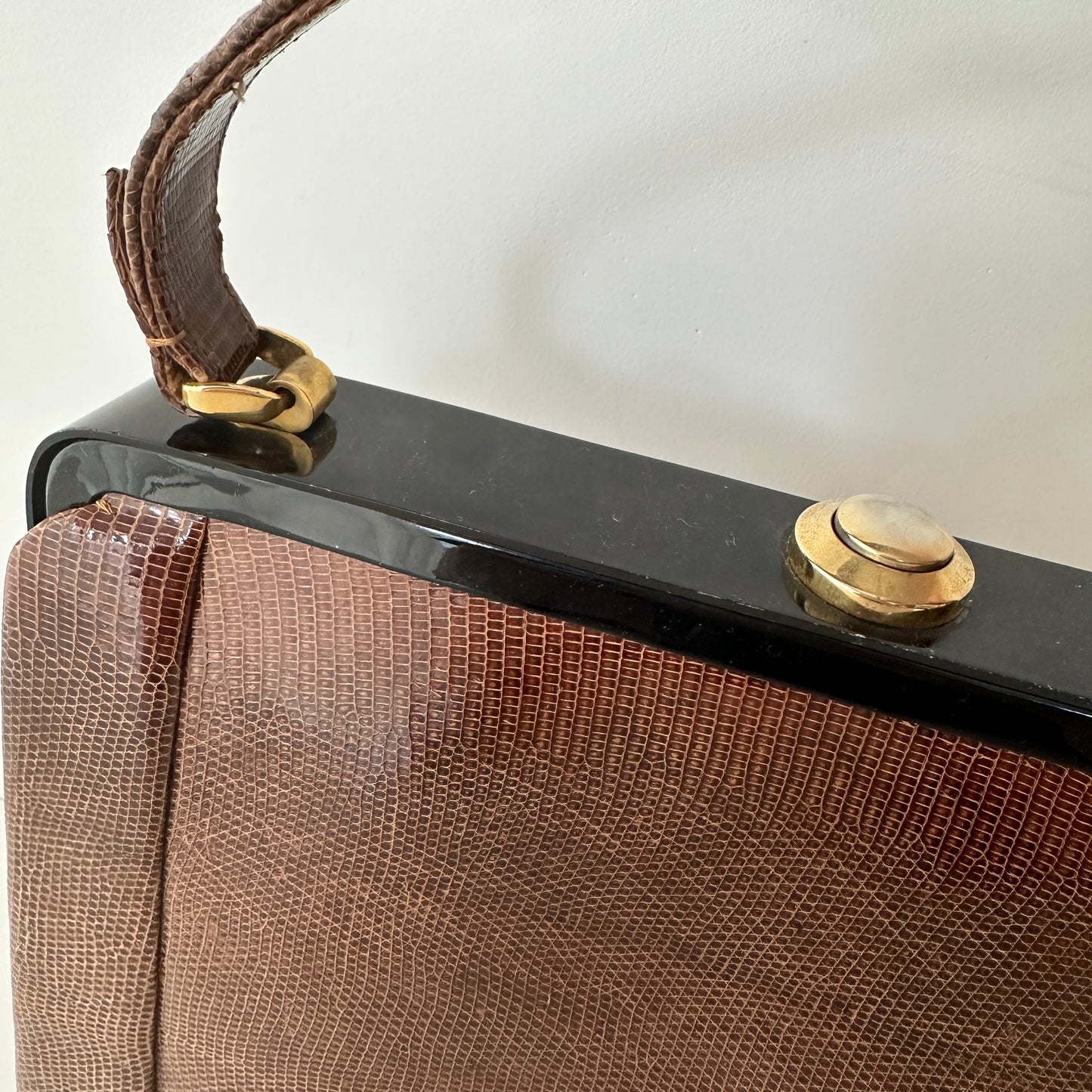 Amazing Vintage Brown Snakeskin Handbag