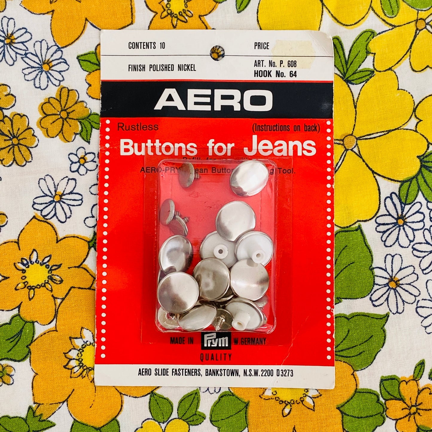 AERO Buttons For JEANS Vintage Silver RETRO