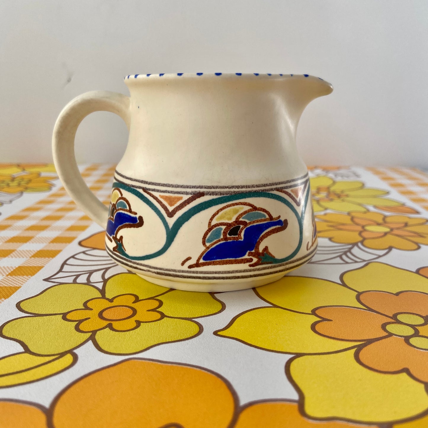 Art Deco Vintage Milk Jug Abstract Floral