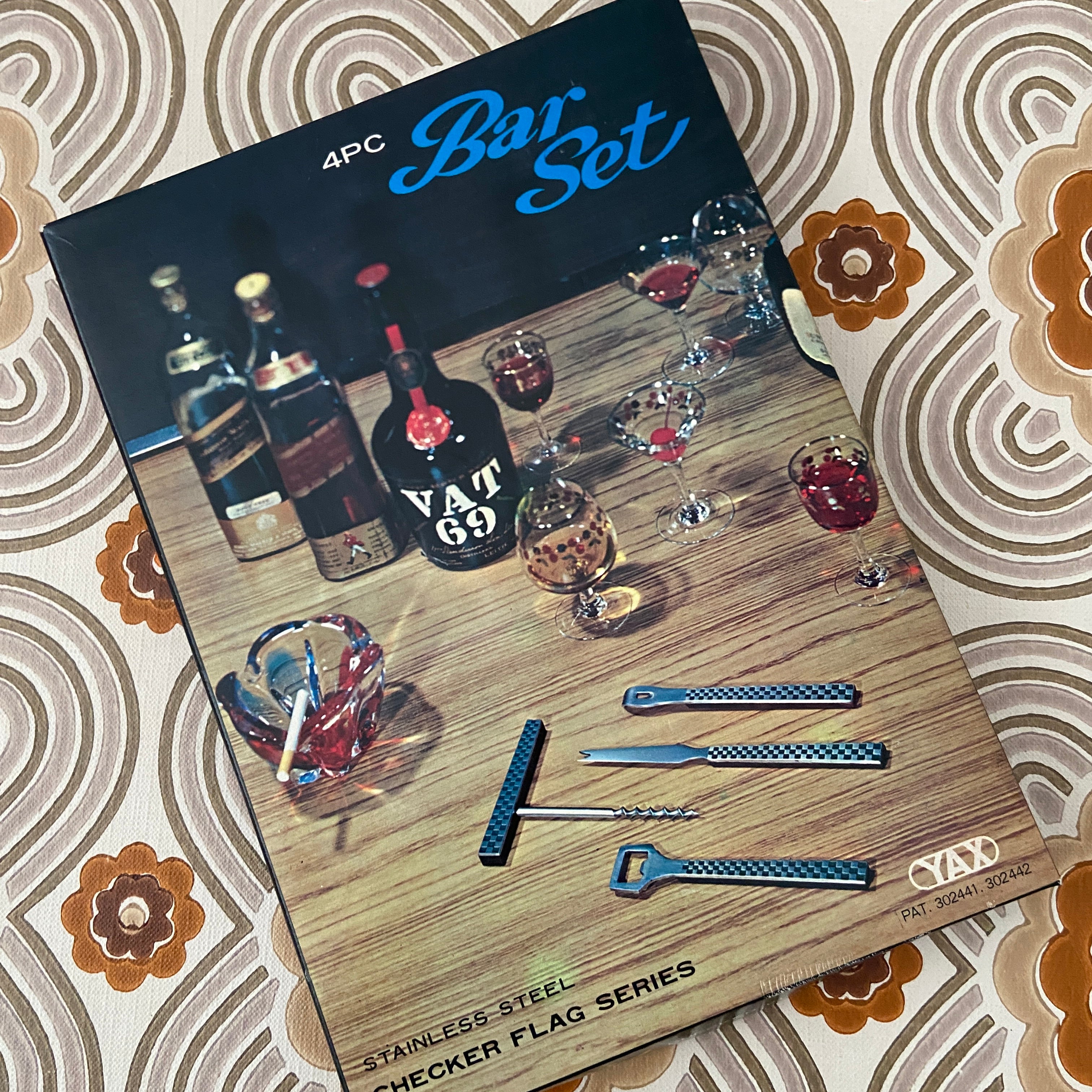 RETRO Boxed Bar Set Stainless Steel – Pink Peacock