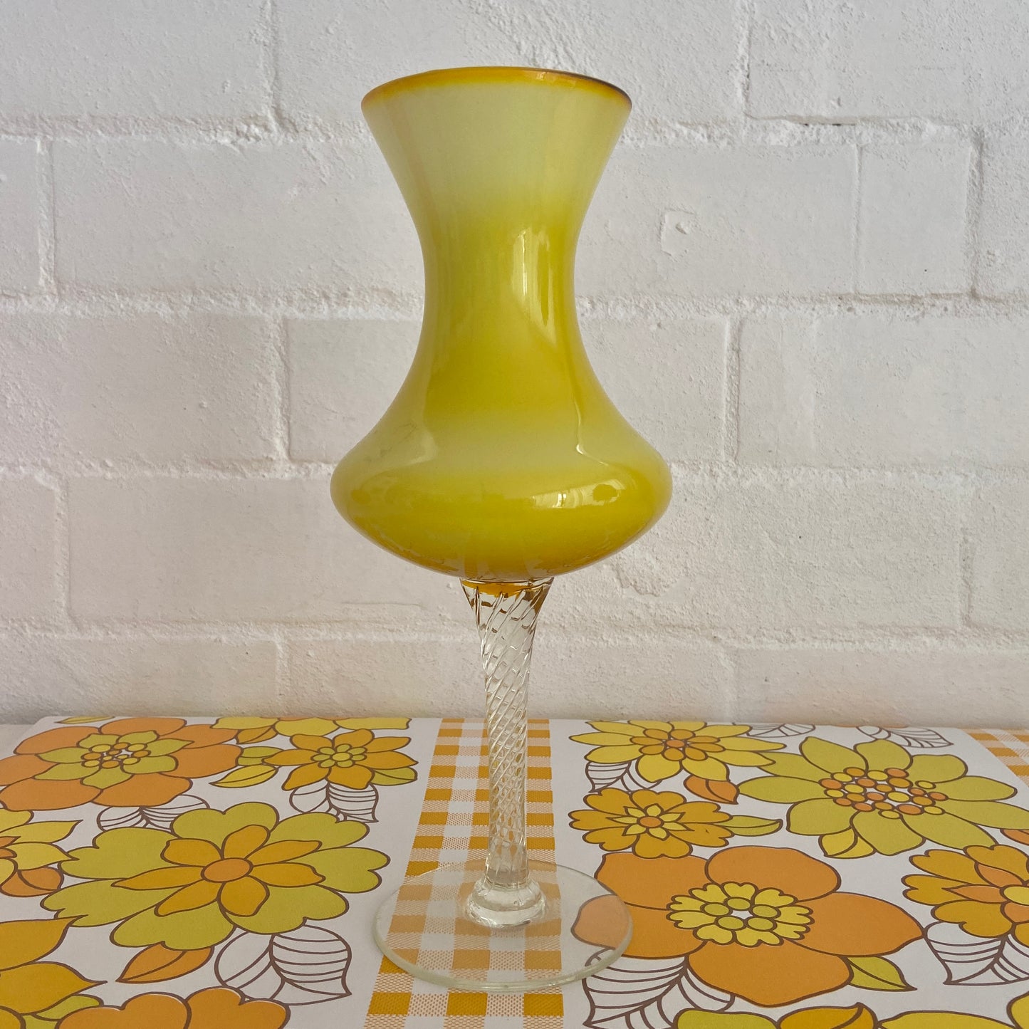 Stunning Bright Yellow Italian Art Glass Vase