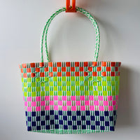 Recycled Red, Green, Pink & Purple Tote Bag Medium