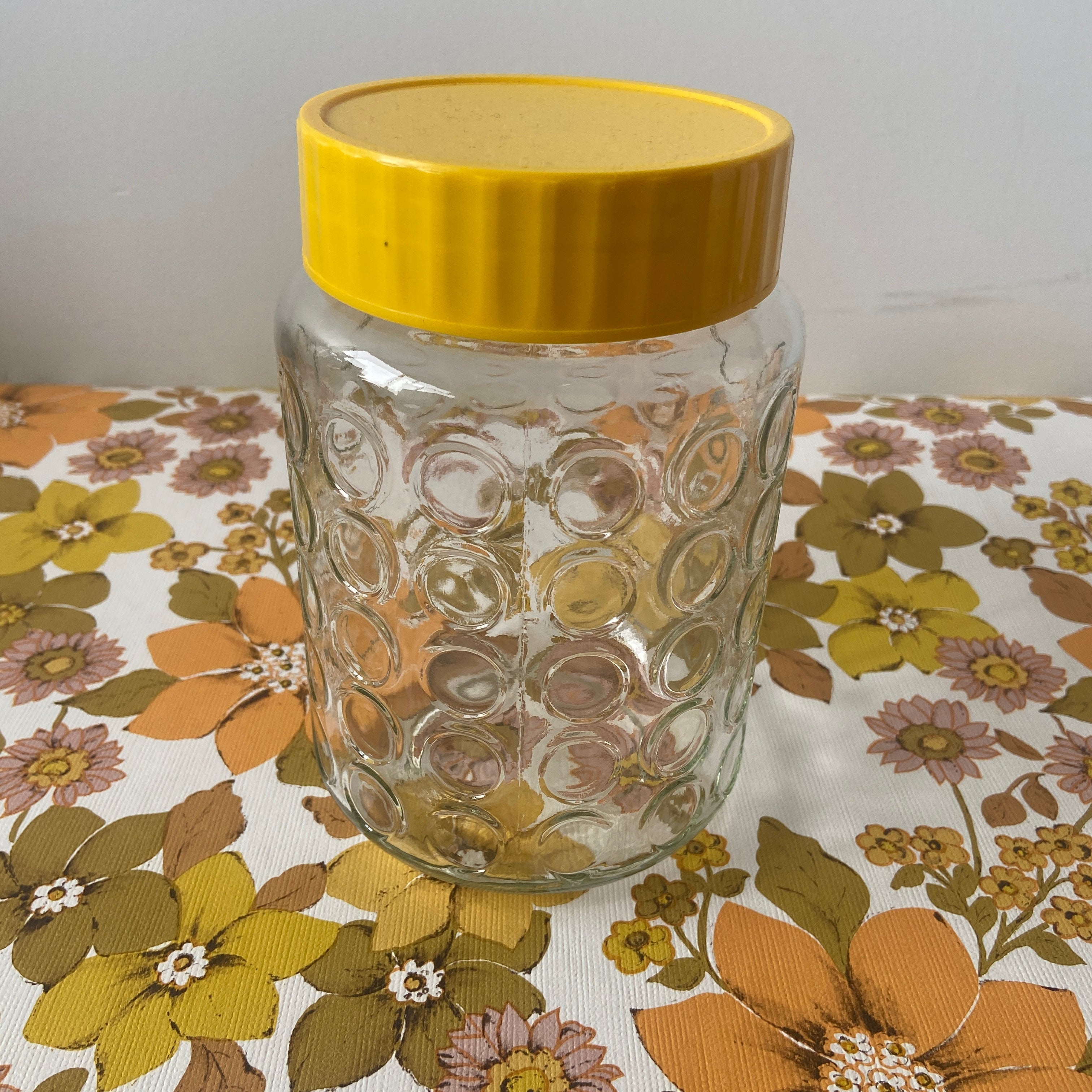 Yellow BUBBLE Glass Jar x ONE Retro Kitchen