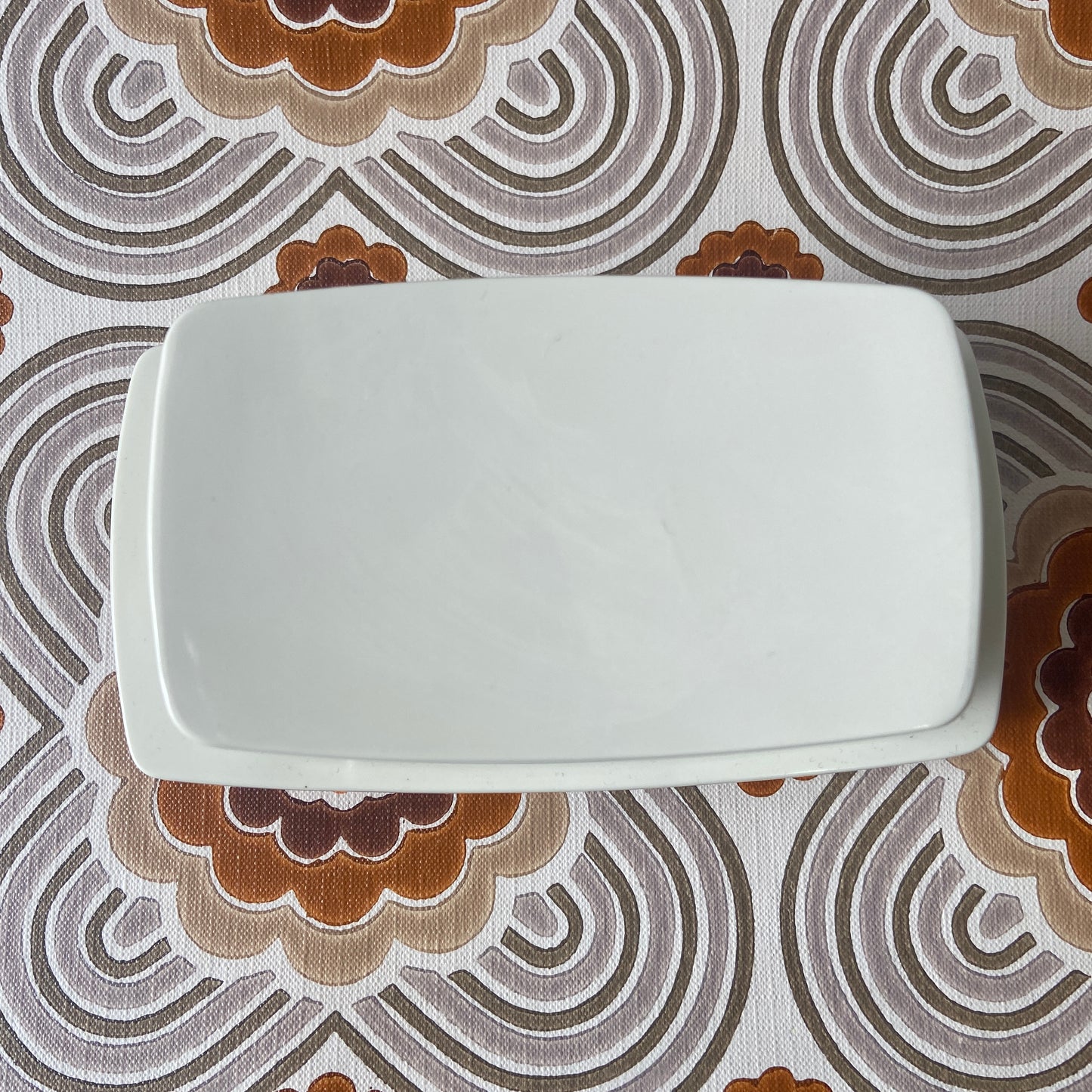 Cream Butter Dish Retro 70's Kitchen