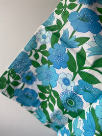 UNUSED Pillow CASE Retro Cotton Blue