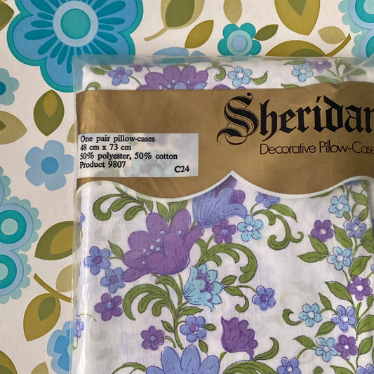 SHERIDAN Pair Pillow CASES Retro Cotton