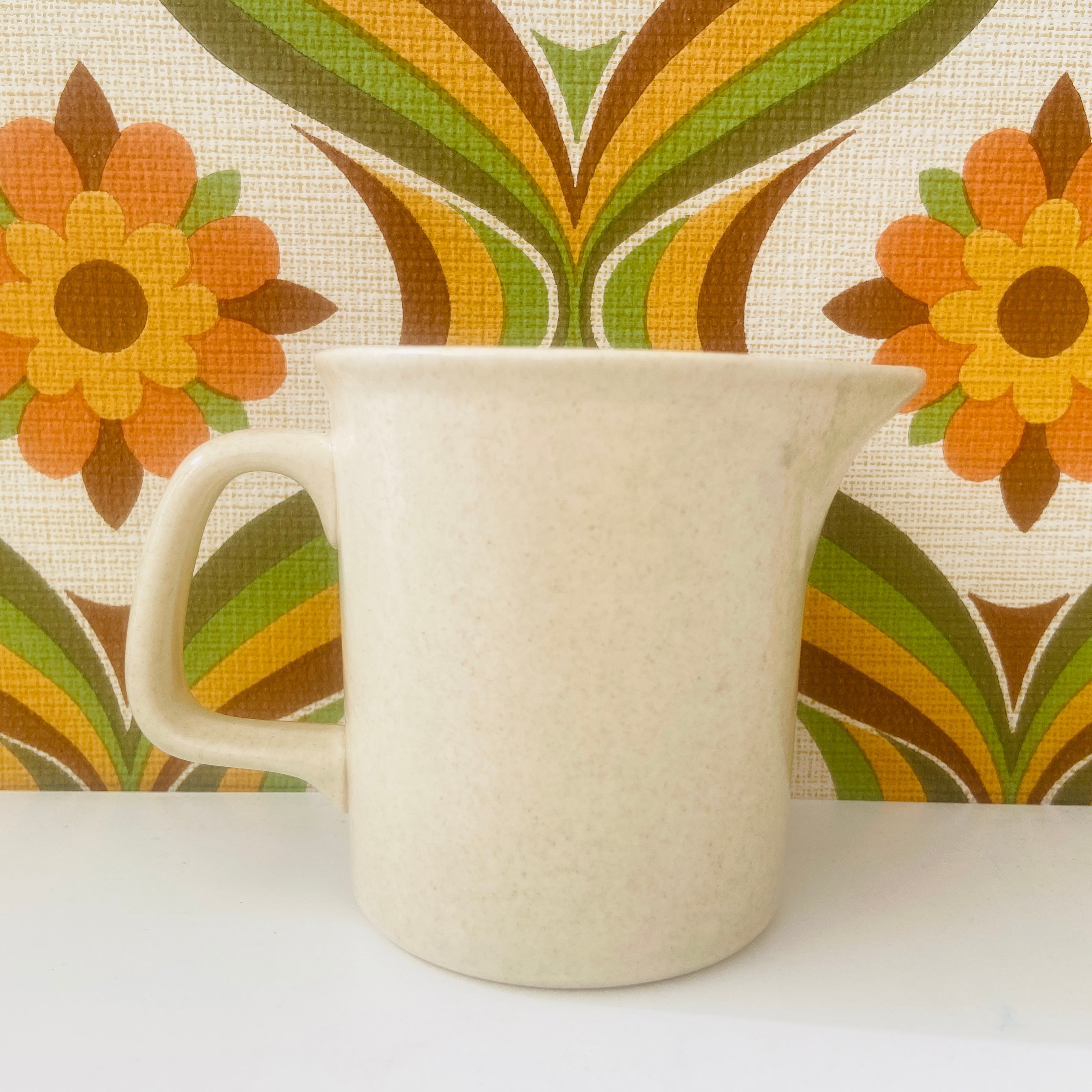 Cute Little Retro 70's Milk Jug Brown LEAF