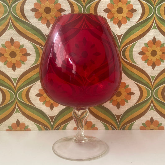Red Balloon Glass Vase Vintage Retro Living