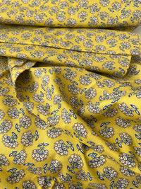 MODERN All Cotton Light to  Medium Weight Fabric Yellow