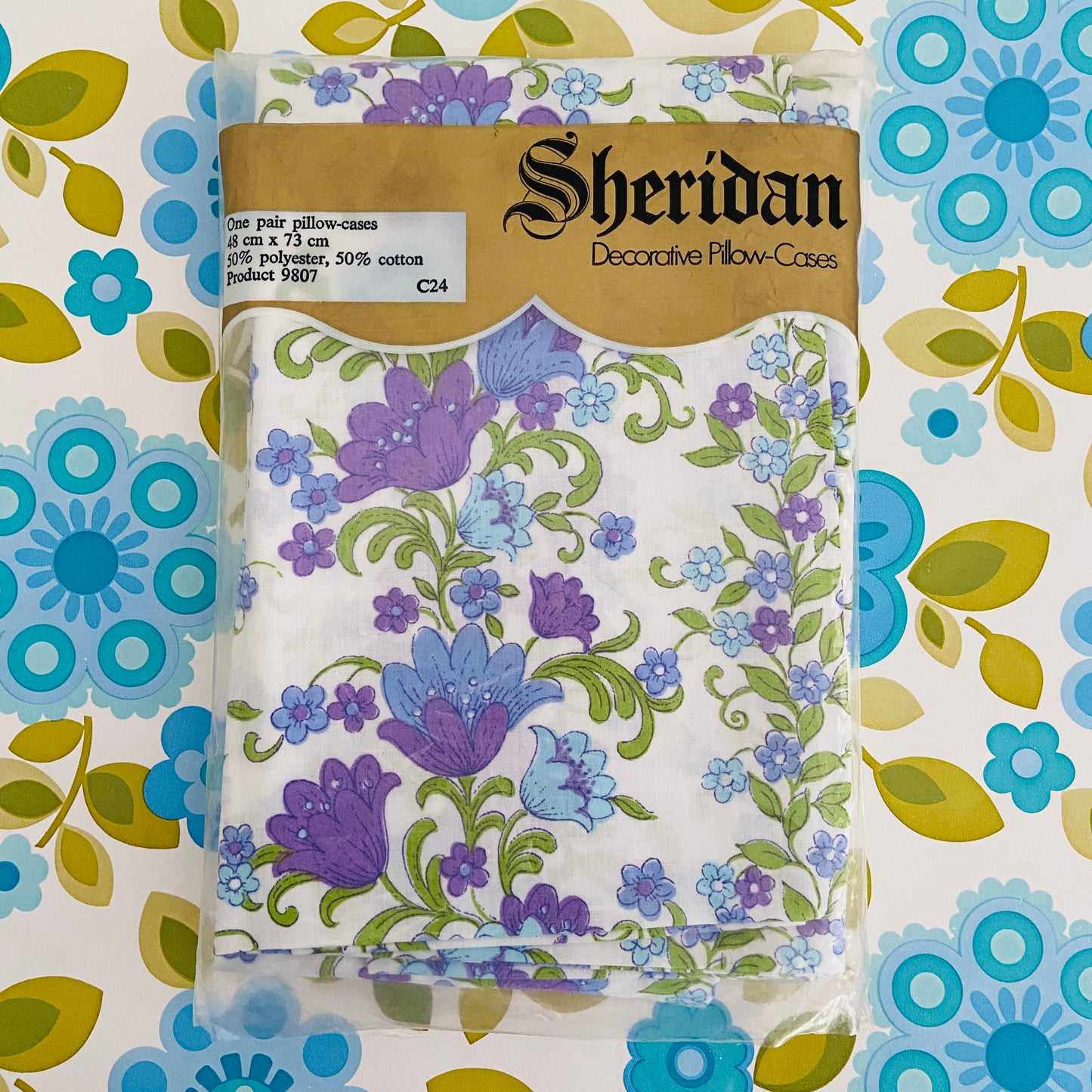 AMAZING Vintage Sheridan Pillow Cases PAIR UNUSED 70's