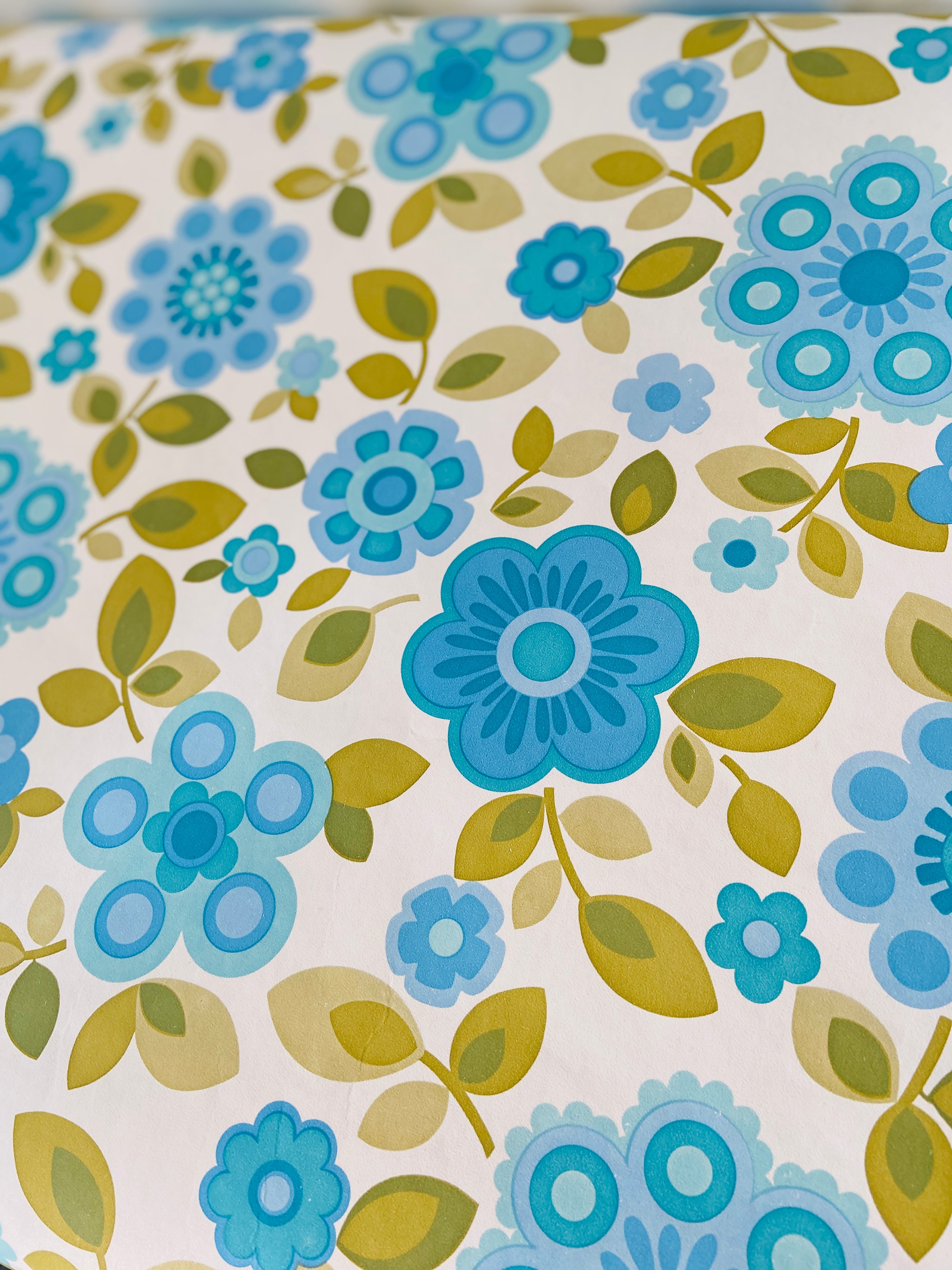 RETRO Wallpaper AWESOME BRIGHT 70's BLUE