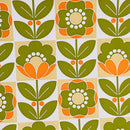 RETRO Wallpaper AWESOME BRIGHT 70's Green & Orange