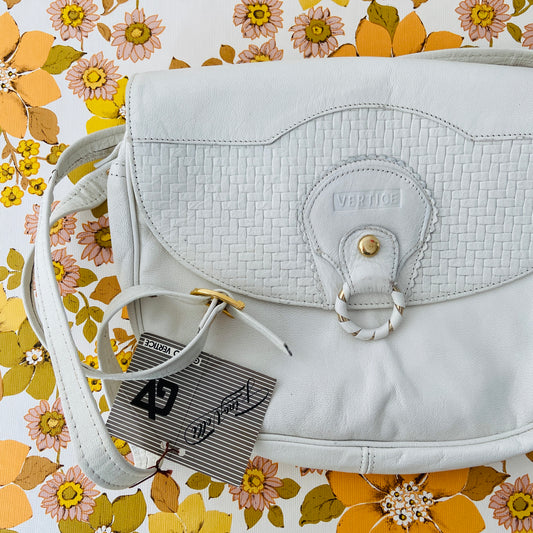 Fab Vintage Handbag W Tag  White 80's Chic