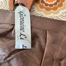 Genuine LEATHER W Tag Handbag Funky Wooden Handle