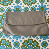 Genuine Leather Vintage Grey Clutch