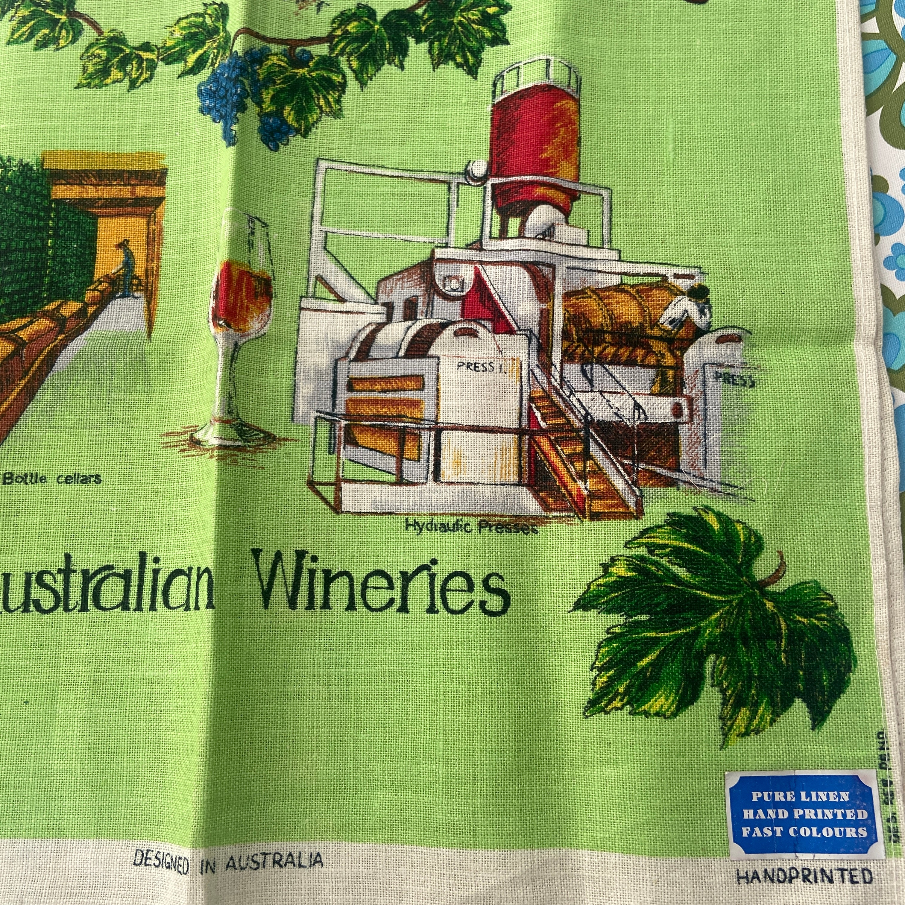 Linen Australian Wineries Tea Towel