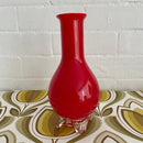 STUNNING Bright RED Glass VASE Mid Century HOME