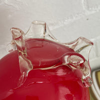 STUNNING Bright RED Glass VASE Mid Century HOME