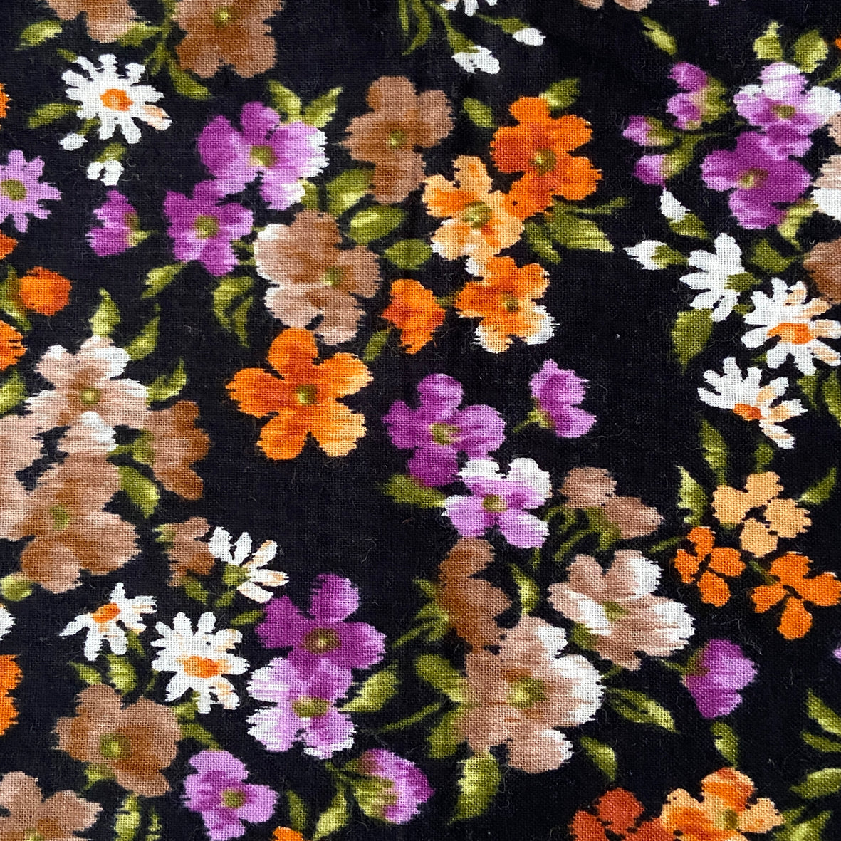 200cms Vintage Wonderful Black Floral Print