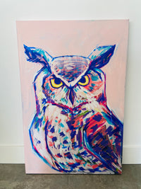 One of a KIND Original Canvas Painting OWL