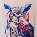 One of a KIND Original Canvas Painting OWL