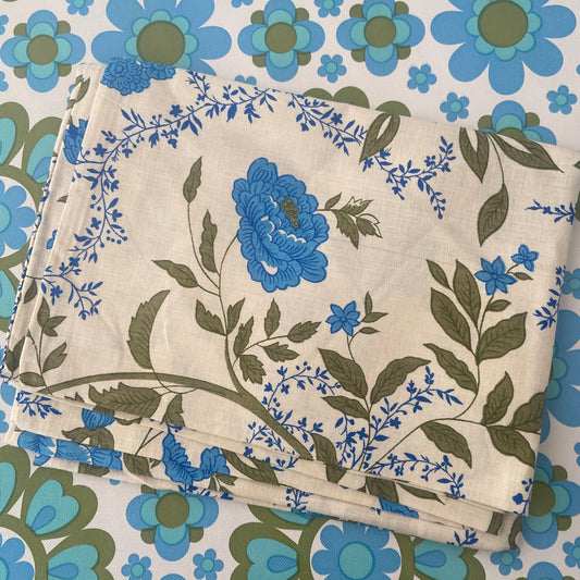 Blue UNUSED Cotton Retro Pillow Case
