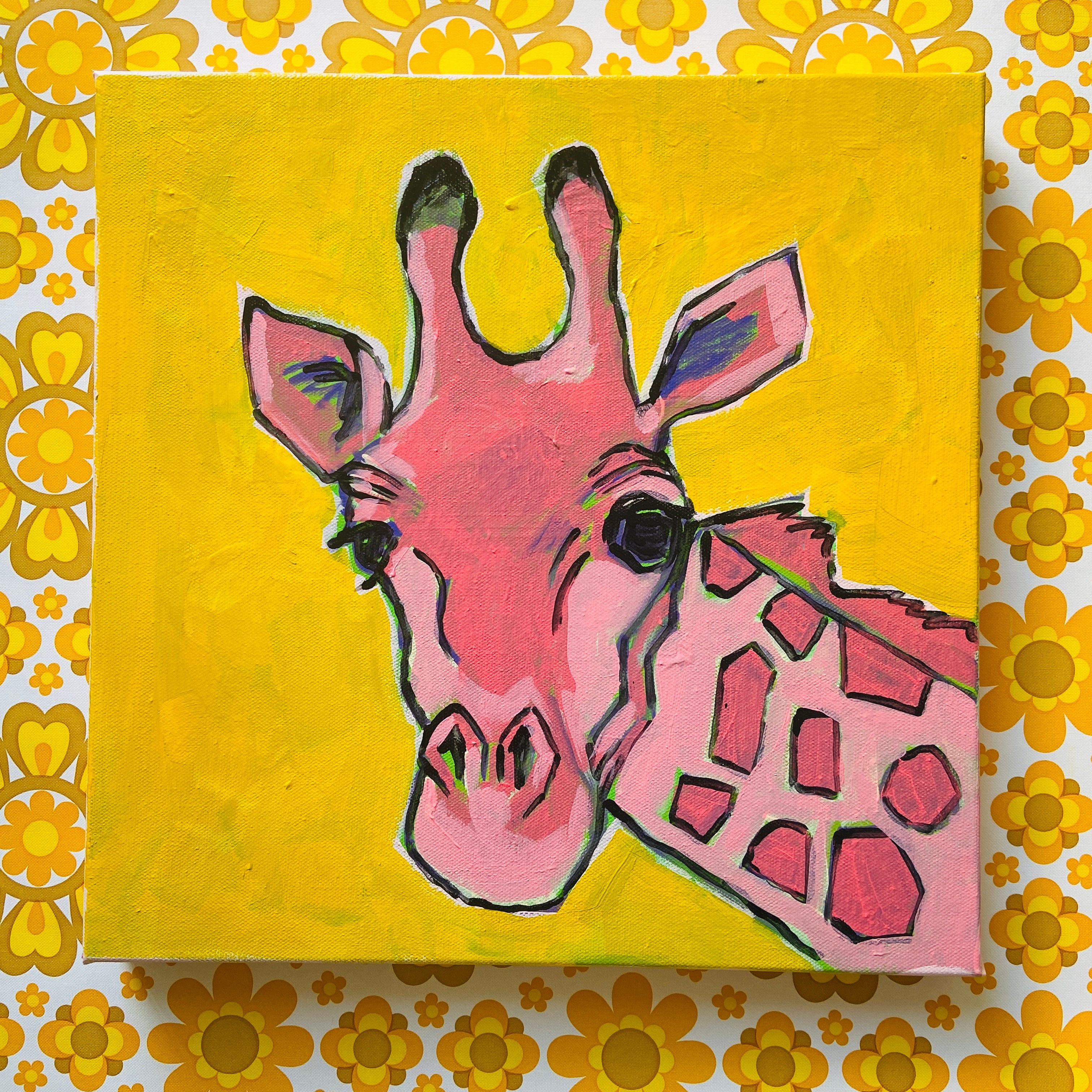 One of a KIND GIRAFFE Canvas Painting Kids Bedroom