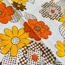 FAT QUARTER 70's Sheet Vintage RETRO All Cotton Retro Quilting YELLOW