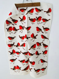 NEW OLD Stock Linen Tea Towel Birds Retro Kitchen Adorable