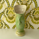 Vintage Lustre VASE Yellow Retro