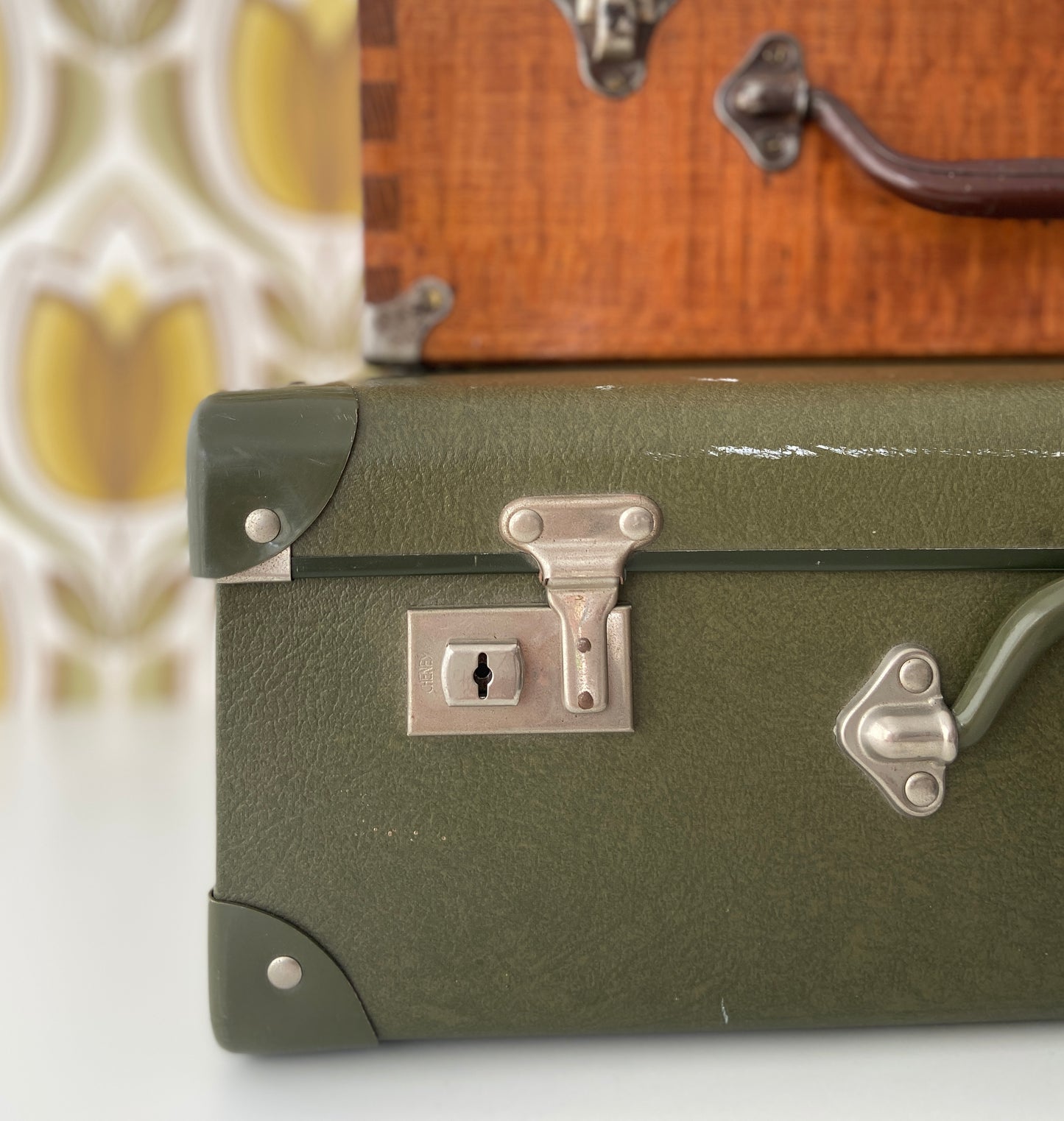 Vintage Green Suit Case STORAGE