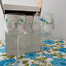 Pair BOHEMIA Summer Flowers Crystal Glasses BOXED