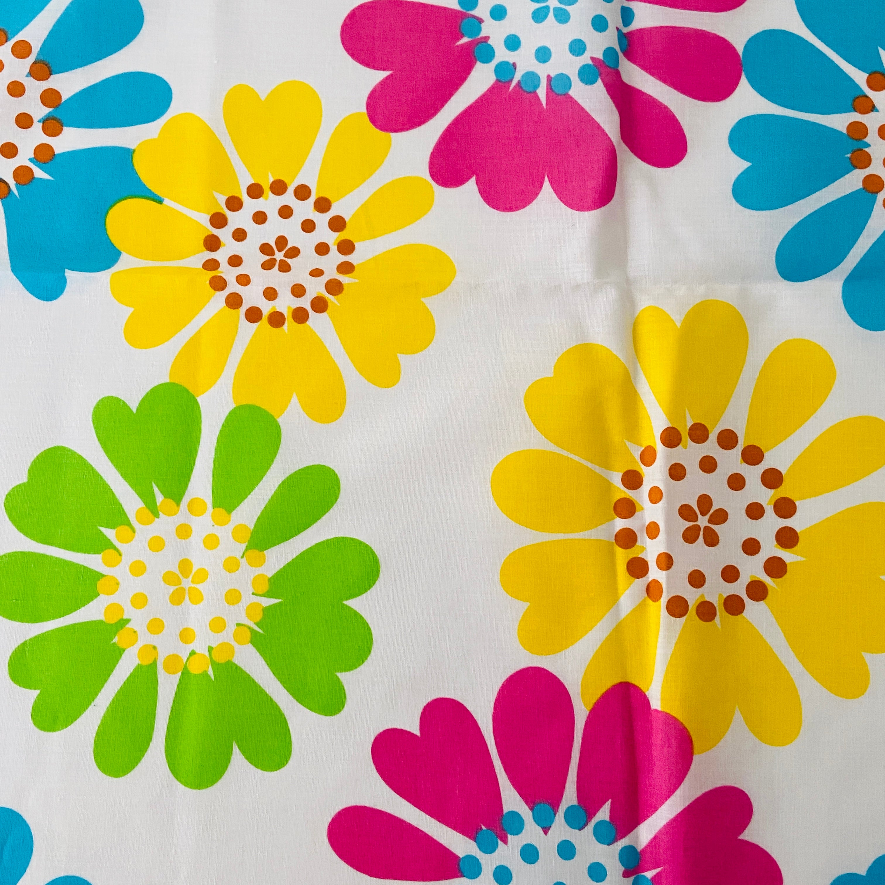 210cms Large Bright Modern Floral Print Light Weight Fabric